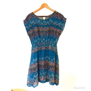 Two piece blue floral dress